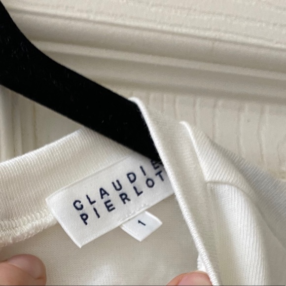 Claudie Pierlot Short Sleeve Plaid Trimmed Top - Picture 8 of 8